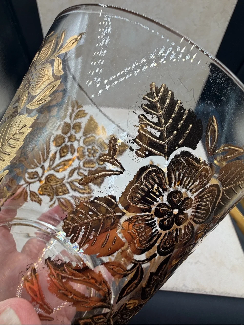 1960's Georges Briard MCM Persian Garden Ice Bucket And Tongs 22k Gold Embellish